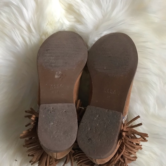 ZARA Trafaluc Bohemian Fringes Tribal Ankle Boots - Picture 8 of 8
